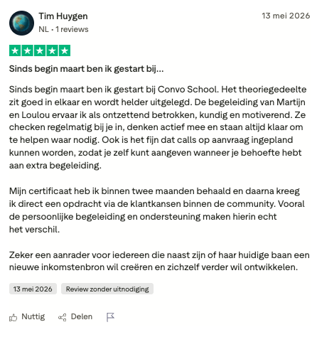 Trustpilot review van Tim Huygen — 5 sterren